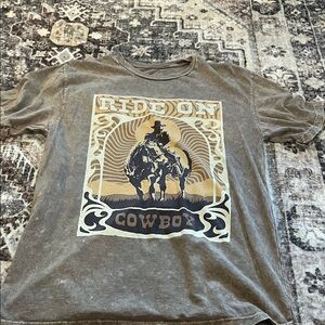 Brown Cowboy Graphic T-Shirt